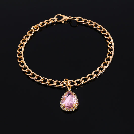 Collar de Gato con Colgante de Cristal y Diamante de Metal - Image 4
