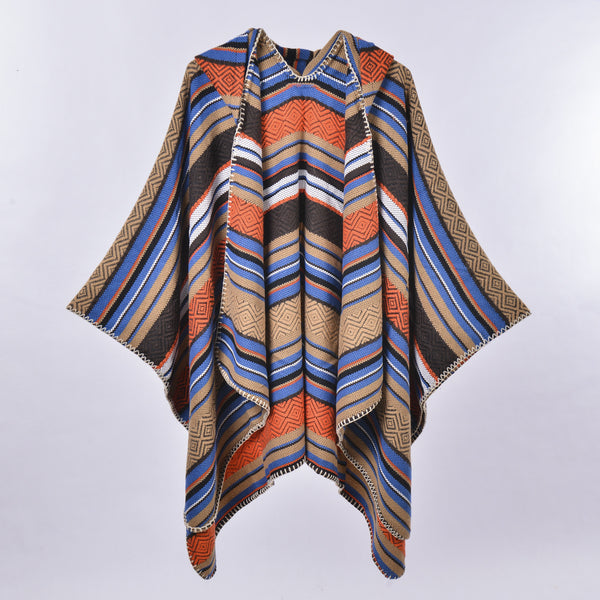 Chal Hooded con Abertura Lateral para Mujer