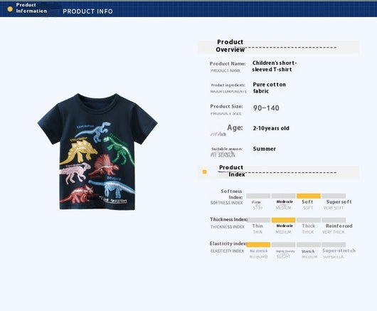 Camiseta Manga Corta Dinosaurio Cartoon para Bebé - Image 10