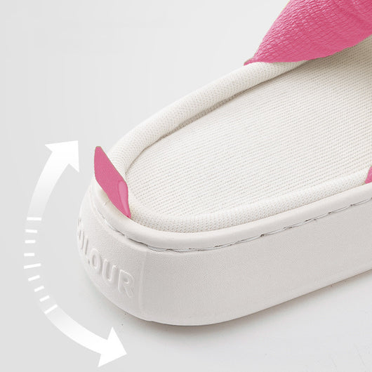Pantuflas de Lino Cuatro Estaciones para Mujer - Suela Gruesa y Cómoda - Image 10