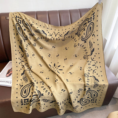 Pañuelo Grande Estampado Retro Cashew para Mujer - Image 5