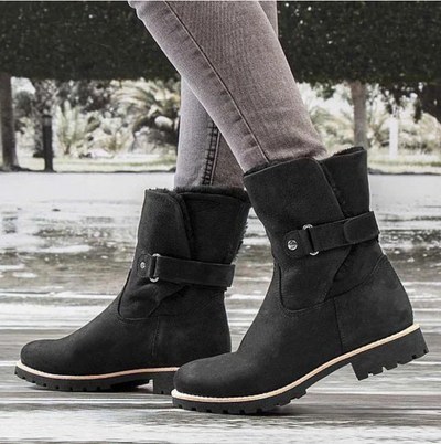 Botas Medianas Cómodas de Punta Redonda para Mujer Tallas Grandes - Image 7