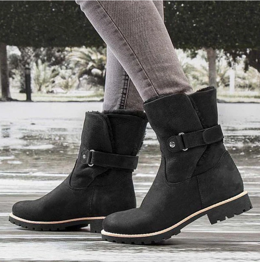 Botas Medianas Cómodas de Punta Redonda para Mujer Tallas Grandes - Image 7
