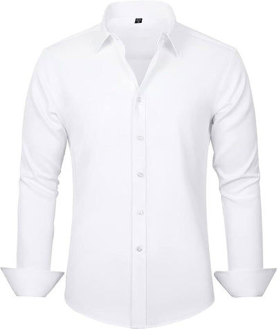 Camisa Elástica de Talla Grande para Hombre de Manga Larga - Image 20