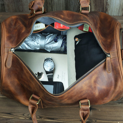 Bolso de Viaje en Cuero de Caballo para Hombre - Image 16