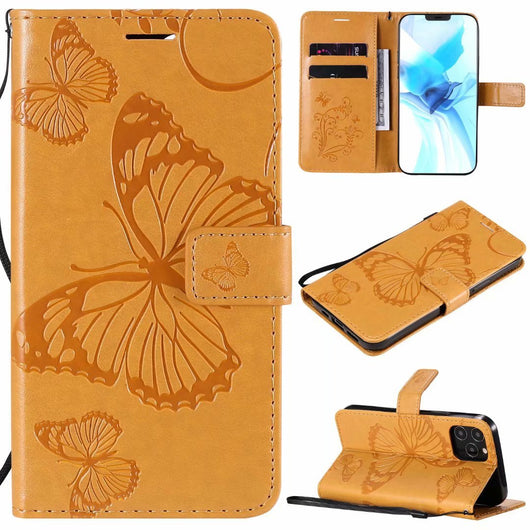 Funda de Cuero para Teléfono con Mariposa Prensada - Image 3