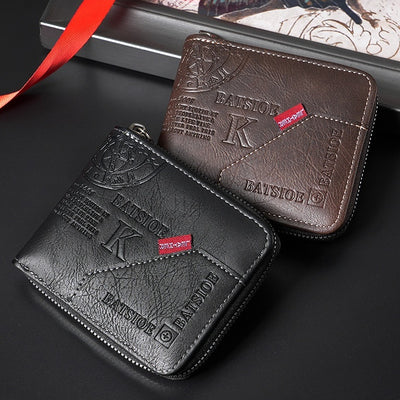 Billetera Vintage Bifold para Hombre - Estilo Europeo y Americano