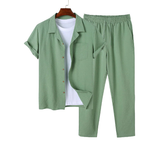 Camisa Casual de Algodón y Lino para Hombre - Image 2