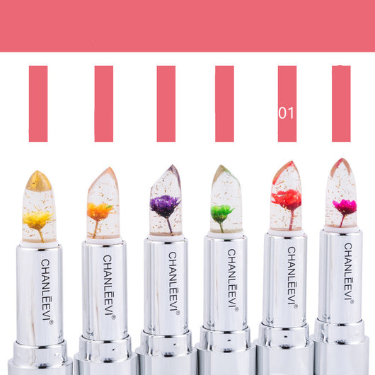 Labial Cristal Cambio de Temperatura con Hoja de Oro Floral - Image 4