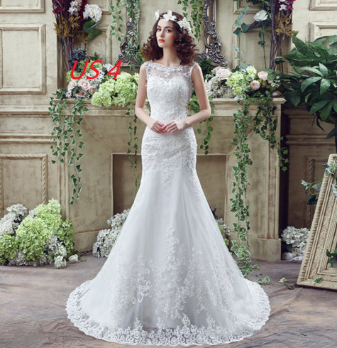 Vestido de Novia Sirena con Encaje Sensual y Cola Larga - Image 20