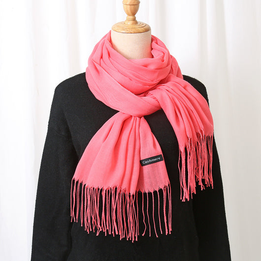 Bufanda Chal de Cachemira Otoño Invierno - Diseño Minimalista con Flecos - Image 19