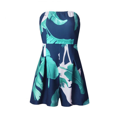 Mono Playsuit Estampado para Verano con Escote en V