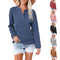 Blusa Manga Larga Cuello en V Mujer - Colores Lisos