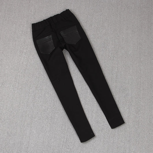 Pantalones de Cuero Stretch con Costuras Decorativas para Mujer - Image 10