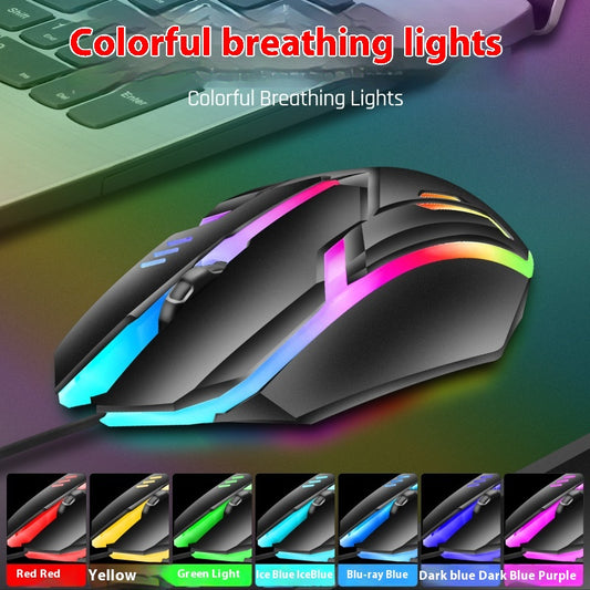 Ratón Gaming Luminoso USB con Cable para PC y Laptop