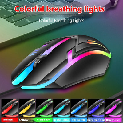 Ratón Gaming Luminoso USB con Cable para PC y Laptop
