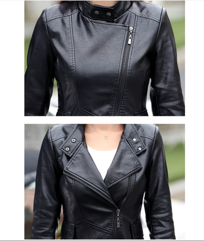 Chaqueta de Invierno Corta PU para Mujer con Forro de Algodón - Image 10