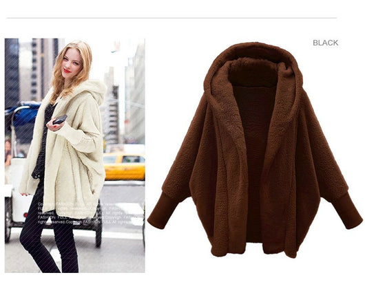 Abrigo Suelto con Capucha de Felpa para Mujer - Estilo Europeo y Americano - Image 12