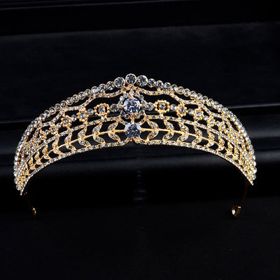 Tocado Nupcial Barroco Coreano con Diamantes para Boda - Image 2