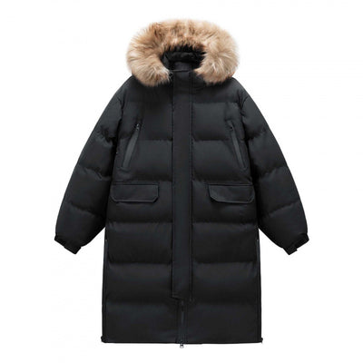 Abrigo Largo para Invierno con Cuello de Pelaje Acolchado - Image 4