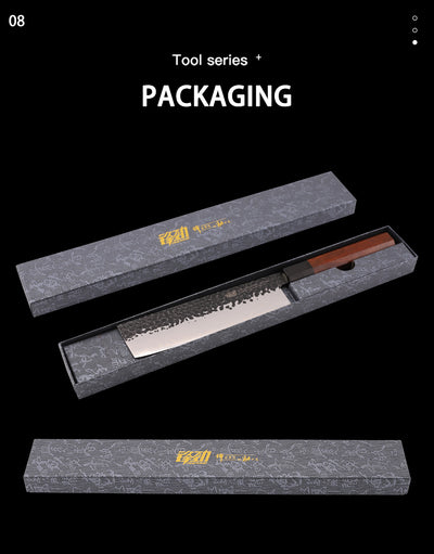 Set de 4 Cuchillos Japoneses Profesionales Nakiri y Santoku con Mango Octagonal - Image 14