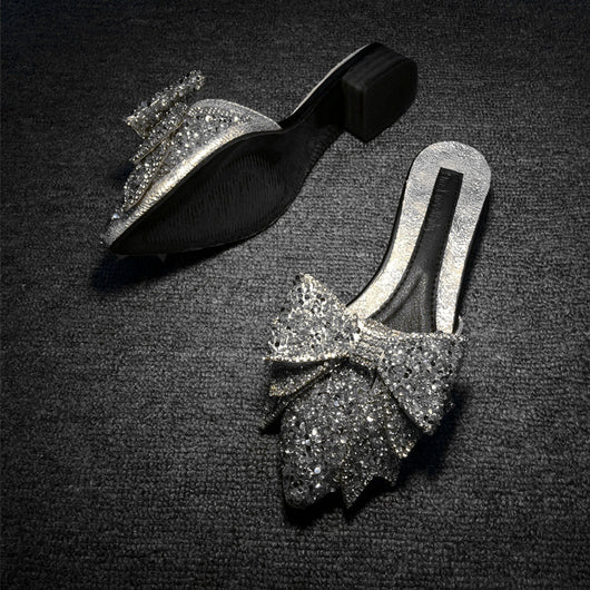 Pantuflas Elegantes para Mujer con Moño y Cristales Brillantes - Image 7