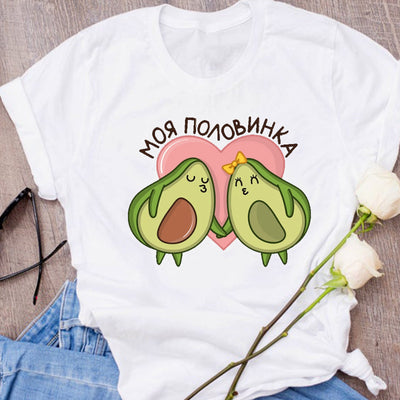 Camiseta Unisex Estampado Aguacate - Diseño Creativo Verano Holgada - Image 81