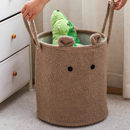 Canasta de Almacenamiento Grande de Lana de Cordero con Diseño Infantil - Image 2
