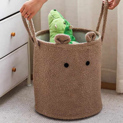 Canasta de Almacenamiento Grande de Lana de Cordero con Diseño Infantil - Image 2