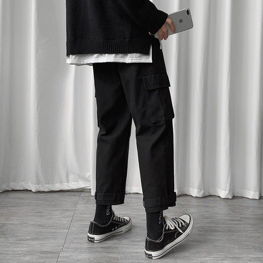 Pantalones Cortos Overol Holgados Estilo Hong Kong para Hombre