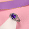 Titanium Steel Inlaid Stone Ladies Ring Fashion Models Morado diamond full of diamond
