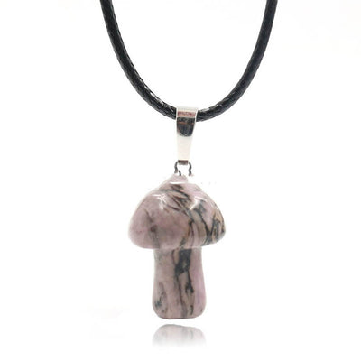 Collar Colgante de Cristal Natural con Forma de Champiñón Mini - Image 10