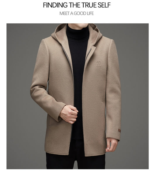 Abrigo de Lana Reversible con Capucha para Hombre - Invierno Premium - Image 17