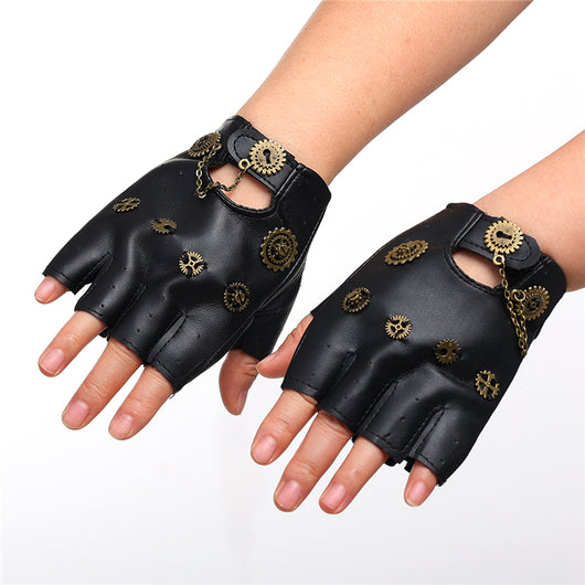 Guantes Steampunk Retro con Cadena de Engranajes - Image 10