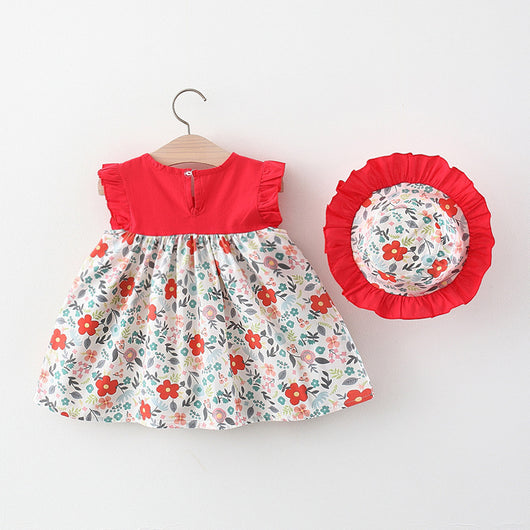 Vestido Infantil Floral de Verano con Mangas Volantes - Image 10