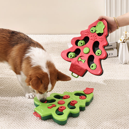 Juguete Interactivo Árbol de Navidad para Perros - Comedero Lento Antideslizante