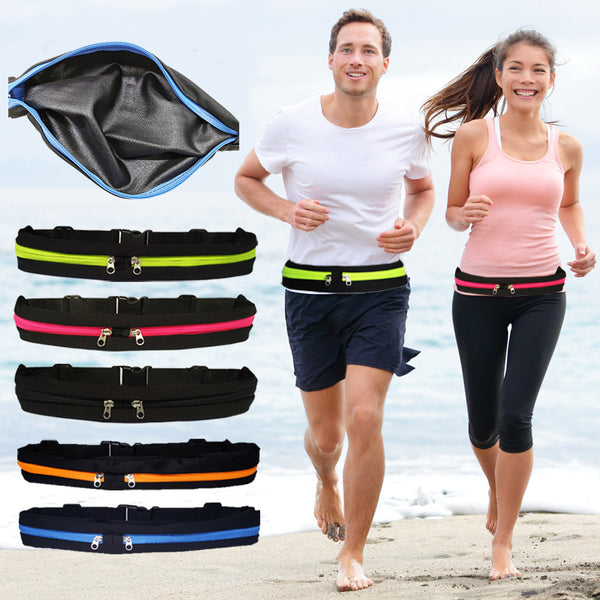 Riñonera Deportiva Doble Bolsillo con Carga USB para Celular