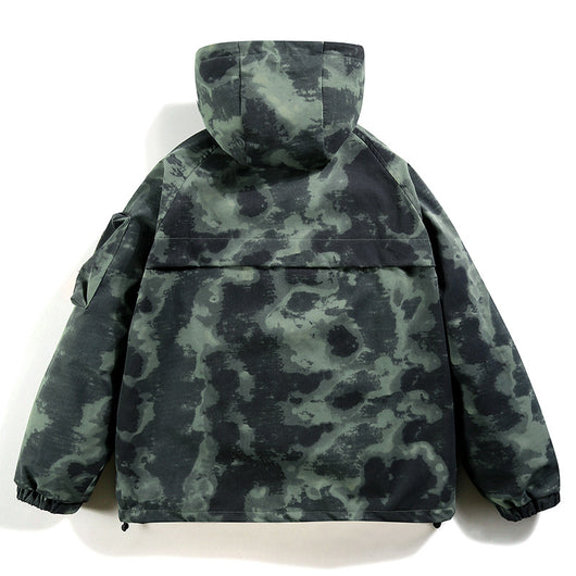 Chaqueta de Trabajo Gris con Capucha y Múltiples Bolsillos para Hombre - Image 8