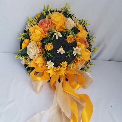 Sombrero de Paja Púrpura con Flor para Mujer - Estilo Raffia - Image 39