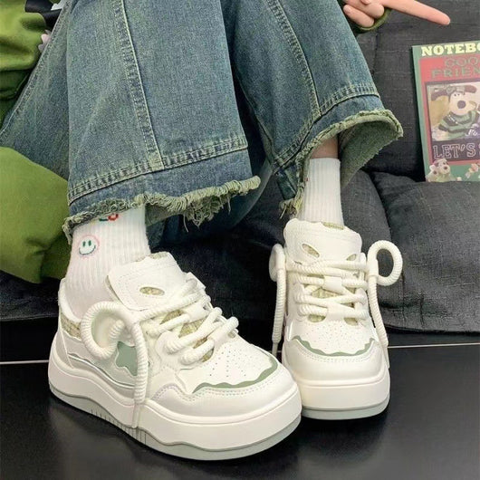 Zapatillas Deportivas Plataforma para Mujer - Blancas Estilo Board - Image 15