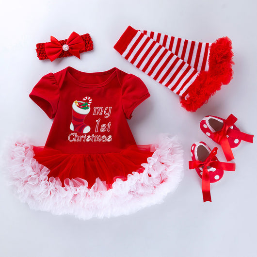Vestido Infantil de Manga Corta