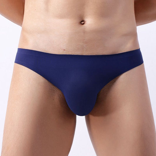 Calzoncillos Hombre Seda de Hielo Sin Costuras Rayas Cintura Baja - Image 16