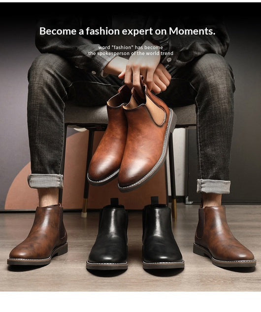 Botas de Cuero para Hombre Talla Grande con Punta Afilada - Image 17