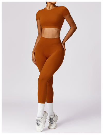 Top Deportivo Ajustado Antiimpacto con Manga Corta para Yoga - Image 15