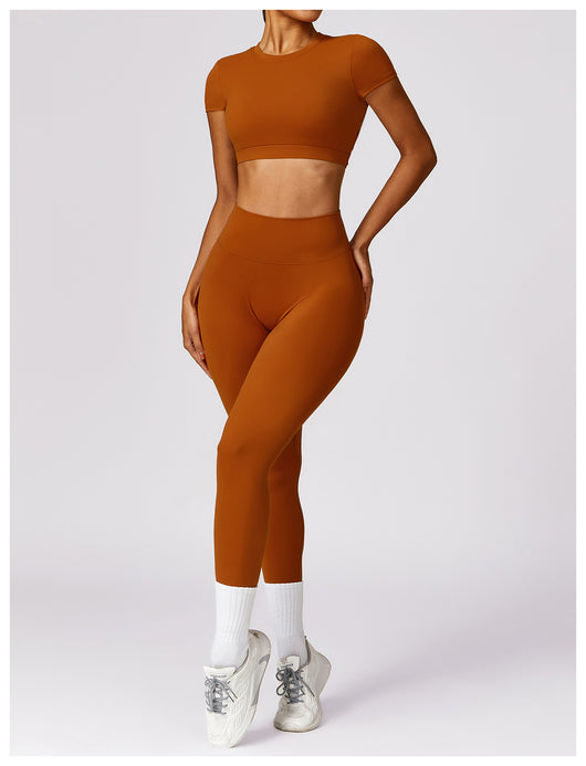 Top Deportivo Ajustado Antiimpacto con Manga Corta para Yoga - Image 15