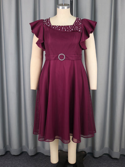 Vestido de Fiesta Elegante con Mangas Mariposa y Volantes para Bodas - Image 6