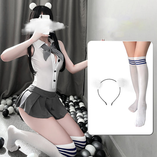 Conjunto Bodysuit Preppy Escotado para uso en Ecuador - Image 8