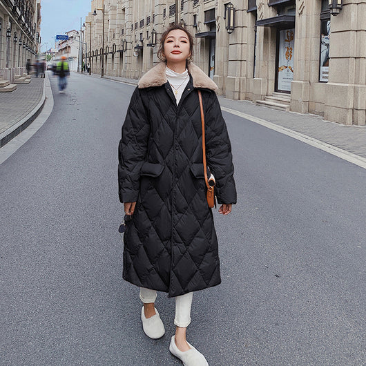 Chaqueta Larga Oversize de Algodón Negro Hasta la Rodilla - Image 14