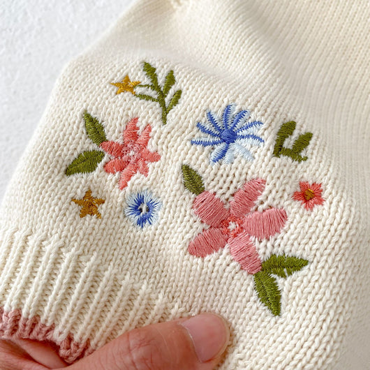 Chaleco Infantil de Cuello Redondo con Bordado Otoñal - Image 12