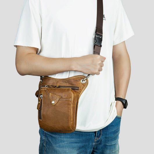 Bolsa Táctica de Pierna en Cuero y Mezclilla para Deportes al Aire Libre - Image 2